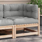 Corner sofa with cushions solid pine wood