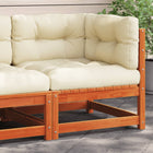 Garden Corner Sofa with Cushions Solid Pine Washed Brown