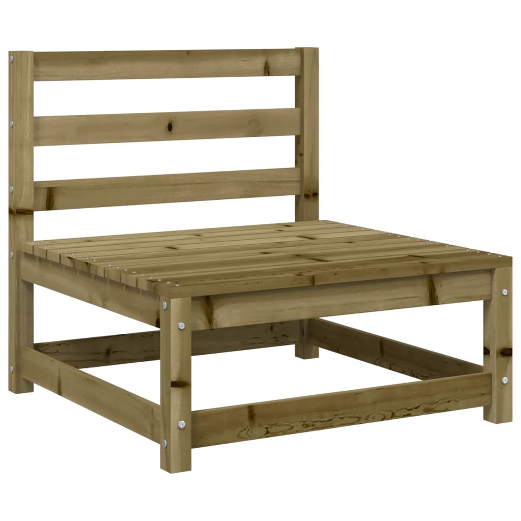 Tuinbank zonder armleuningen met kussens hout 1 Naturel geïmpregneerd