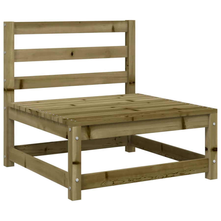 Tuinbank zonder armleuningen met kussens hout 1 Naturel geïmpregneerd