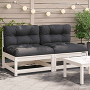 Tuinbank grenenhout wit 70x70x67 cm 2 stuks
