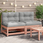 Garden benches 2 pcs without armrests with cushions Douglas fir wood
