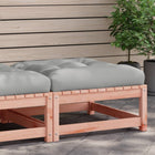 Garden footstool with cushion solid Douglas fir
