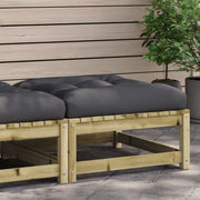Voetenbank tuin 70x70x30 cm geïmpregneerd grenenhout met kussen