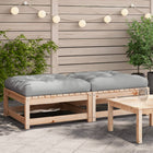 Tuinvoetenbank 70x70x30 cm massief grenenhout met kussen