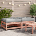 Garden footstool with cushion solid Douglas fir