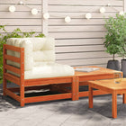 Tuinhoekbank massief grenenhout met kussens en voetenbank 140x70x67 cm