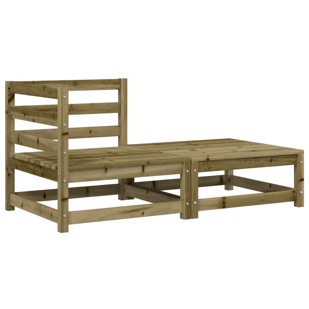 Tuinhoekbank met kussens en voetenbank 1 Naturel geïmpregneerd