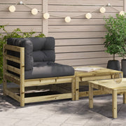 Tuinhoekbank grenenhout 140x70x67 cm met kussens