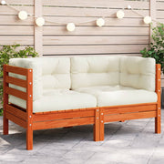 Tuinhoekbank massief grenenhout wasbruin 63x63x62.5 cm