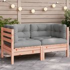 Corner sofa with cushions solid Douglas fir