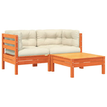 Tuinbank 2-zits met kussens en voetenbank Bruingrenen 2x corner + footrest