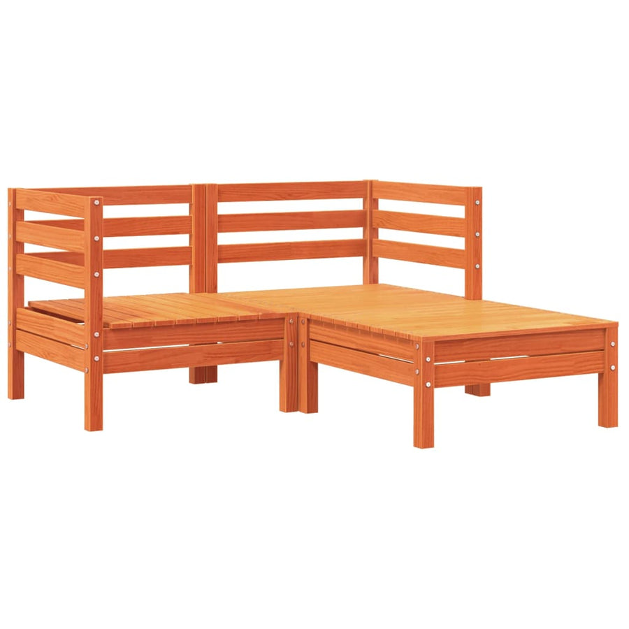 Tuinbank 2-zits met kussens en voetenbank Bruingrenen 2x corner + footrest