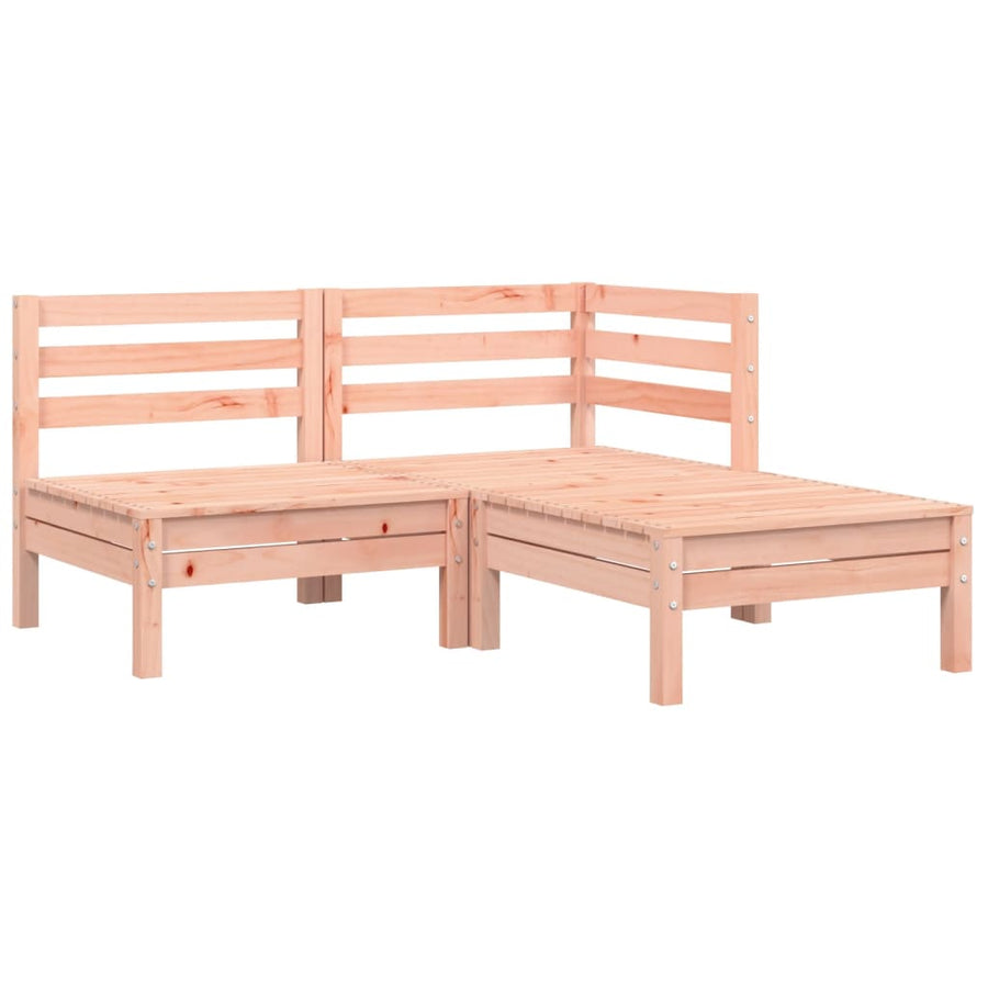 Tuinbank 2-zits met kussens en voetenbank Natuurlijk douglashout 2x corner + footrest