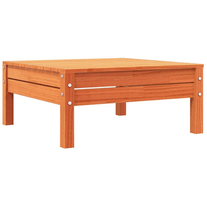 Tuinbank met kussens en voetenbank massief grenenhout Bruingrenen corner + chair + footrest