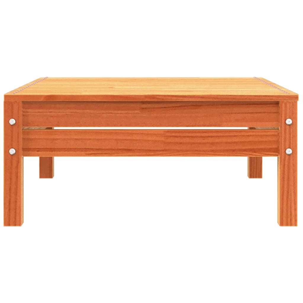 Tuinbank met kussens en voetenbank massief grenenhout Bruingrenen corner + chair + footrest