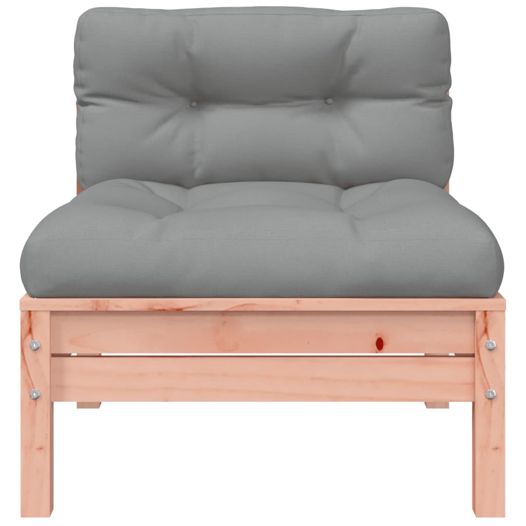 Tuinbank met kussens en voetenbank massief Douglashout Natuurlijk douglashout corner + chair + footrest