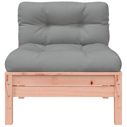 Tuinbank met kussens en voetenbank massief Douglashout Natuurlijk douglashout corner + chair + footrest