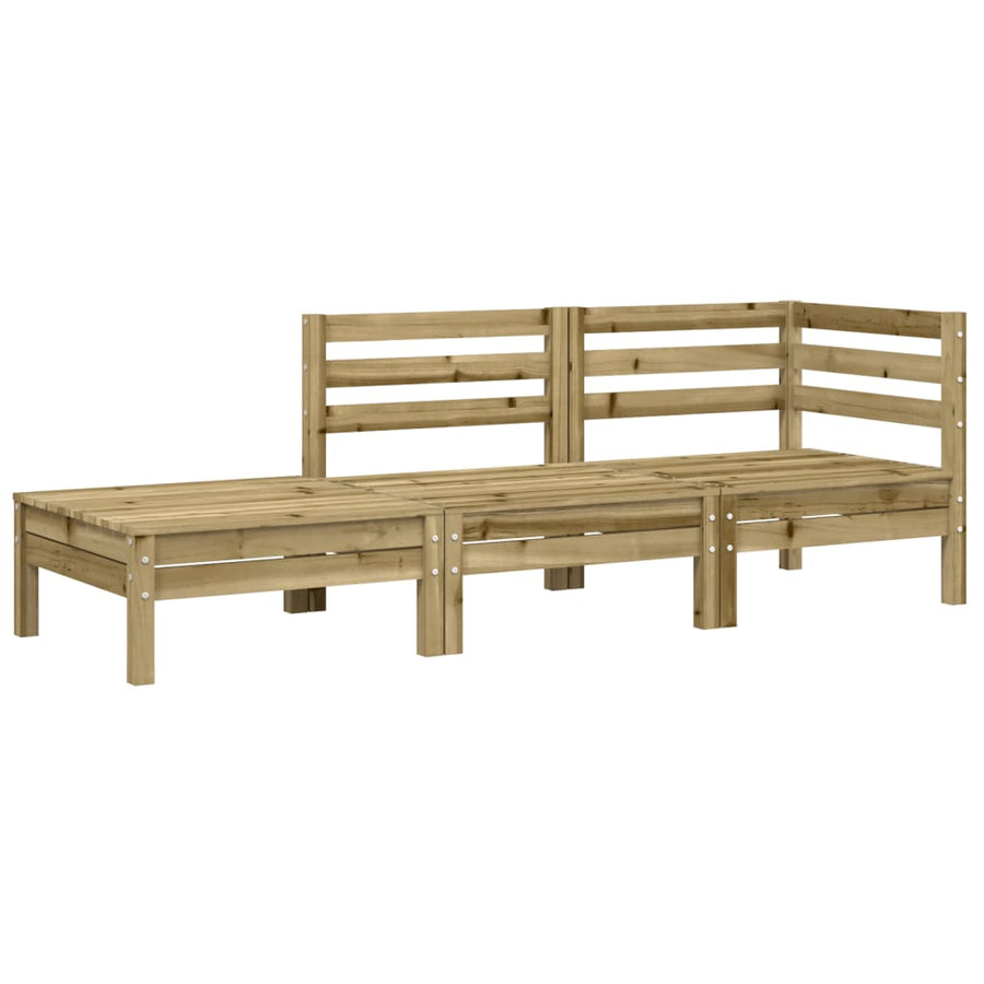 Tuinbank met kussens en voetenbank geïmpregneerd grenenhout 1 Naturel geïmpregneerd