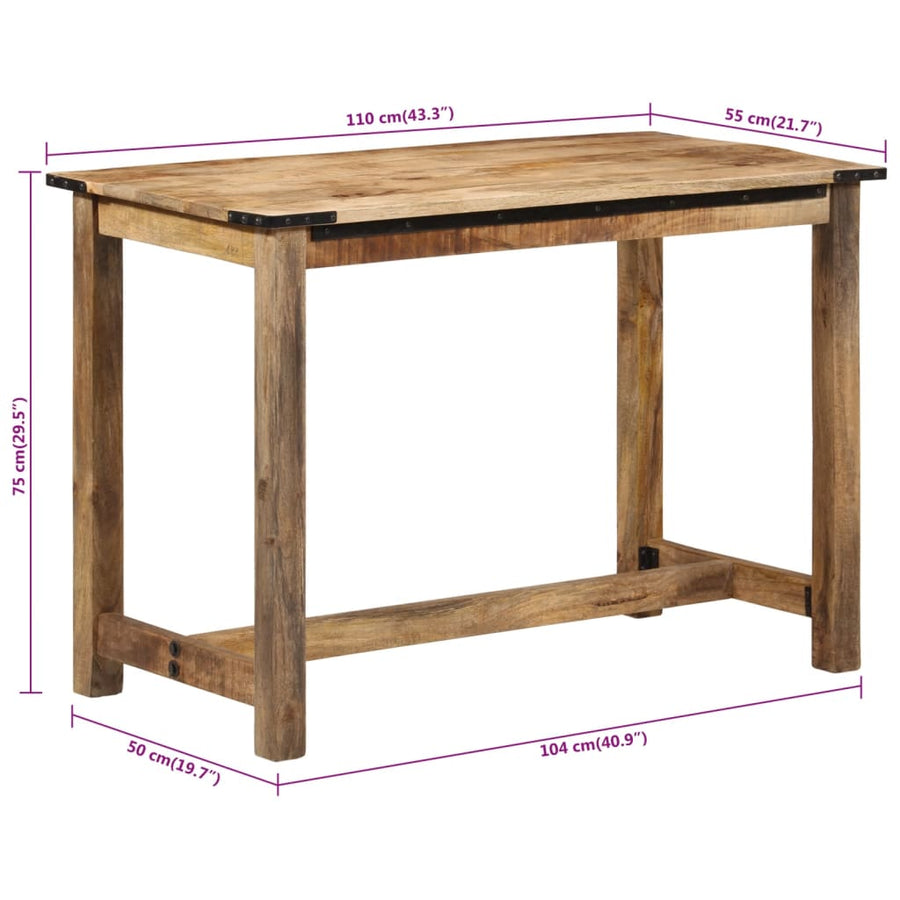 Eettafel 110x55x75 cm massief mangohout