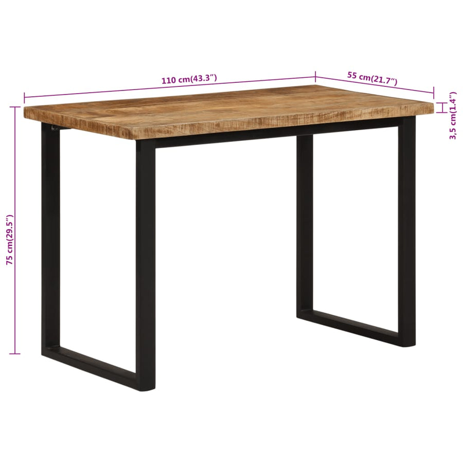 Eettafel 110x55x75 cm massief mangohout