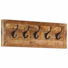 Wandkapstok met 5 haken massief mangohout