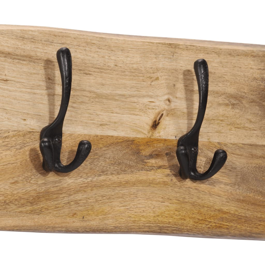 Wandkapstok met 4 haken massief mangohout