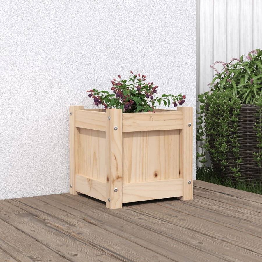 Plantenbak 3X3X3 Cm Massief Grenenhout 1 Natuurlijk grenenhout