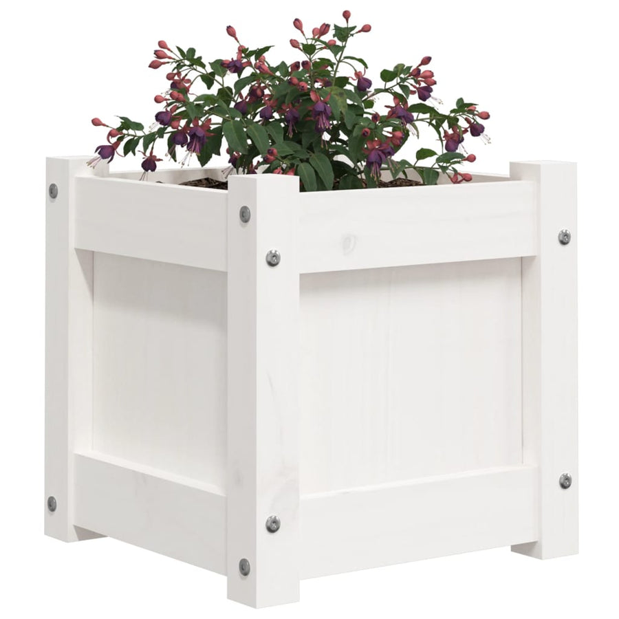 Plantenbak 3X3X3 Cm Massief Grenenhout Wit 1 Wit grenenhout