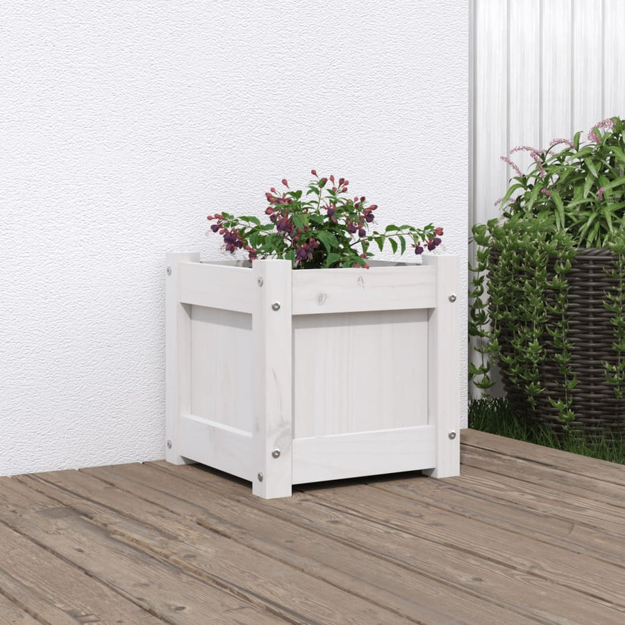 Plantenbak 3X3X3 Cm Massief Grenenhout Wit 1 Wit grenenhout