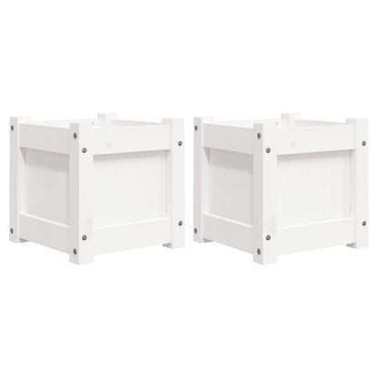 Plantenbakken Cm Massief Grenenhout Wit 2 Wit grenenhout
