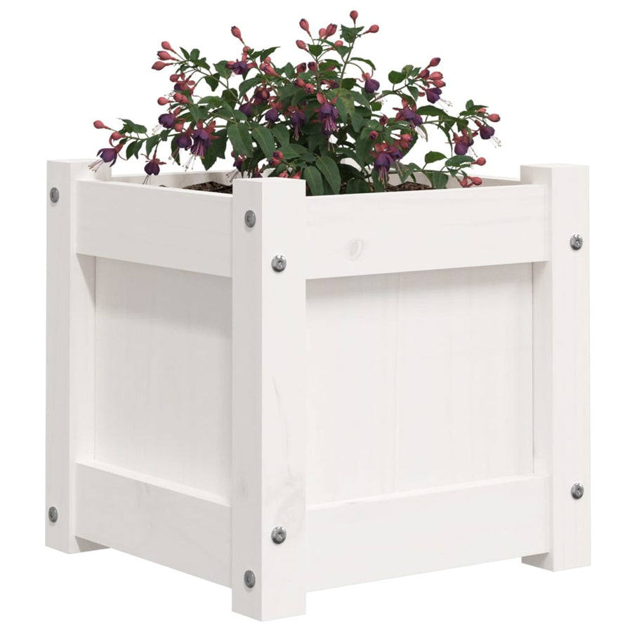 Plantenbakken Cm Massief Grenenhout Wit 2 Wit grenenhout