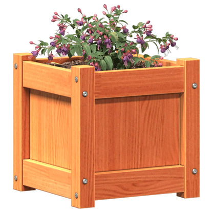 Plantenbak 31x31x31 cm massief grenenhout wasbruin 1 Bruingrenen