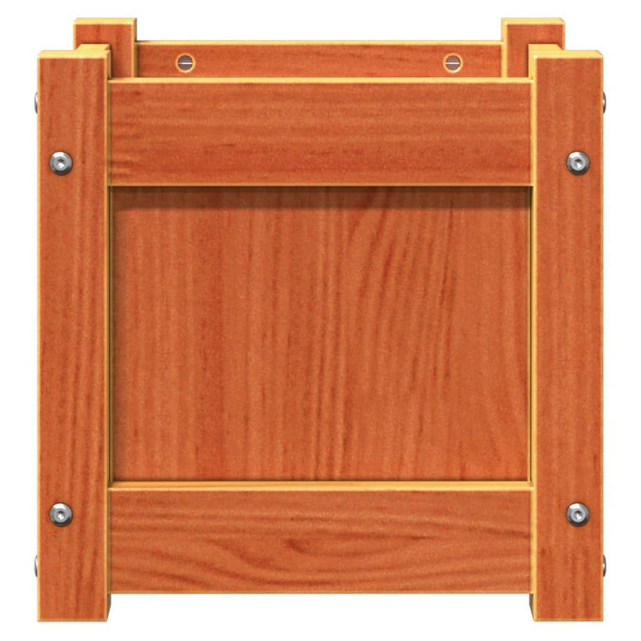 Plantenbak 31x31x31 cm massief grenenhout wasbruin 1 Bruingrenen