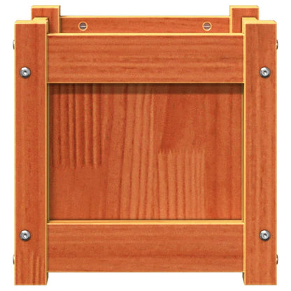 Plantenbak 31x31x31 cm massief grenenhout wasbruin 1 Bruingrenen