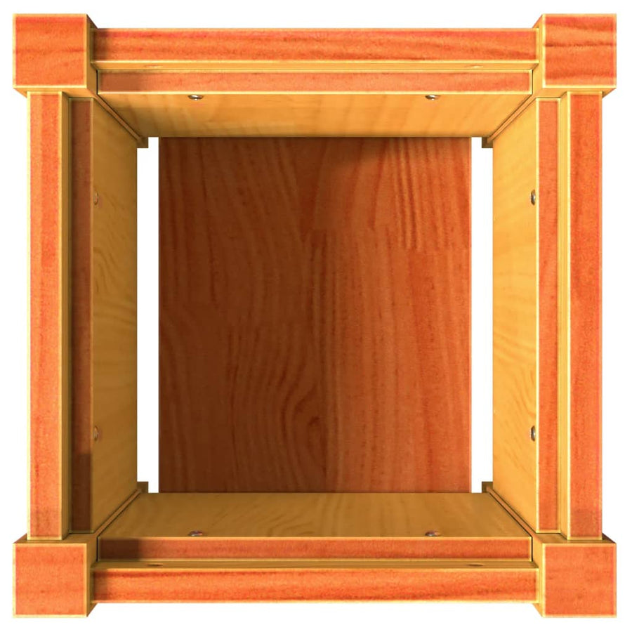 Plantenbak 31x31x31 cm massief grenenhout wasbruin 1 Bruingrenen