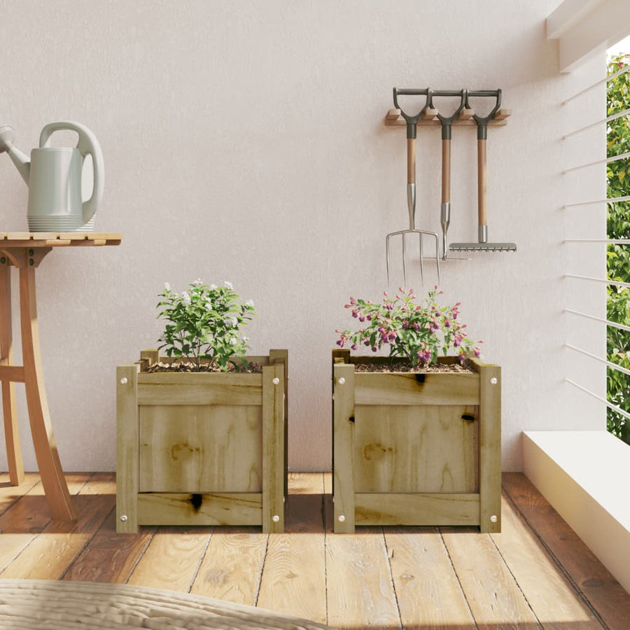 Plantenbakken Cm Geïmpregneerd Hout 2 Naturel geïmpregneerd