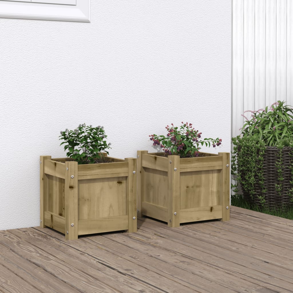 Plantenbakken Cm Geïmpregneerd Hout 2 Naturel geïmpregneerd