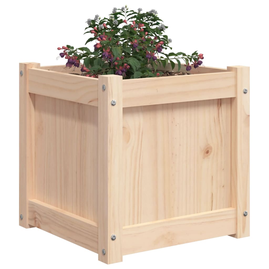 Plantenbak 40X40X40 Cm Massief Grenenhout 1 Natuurlijk grenenhout