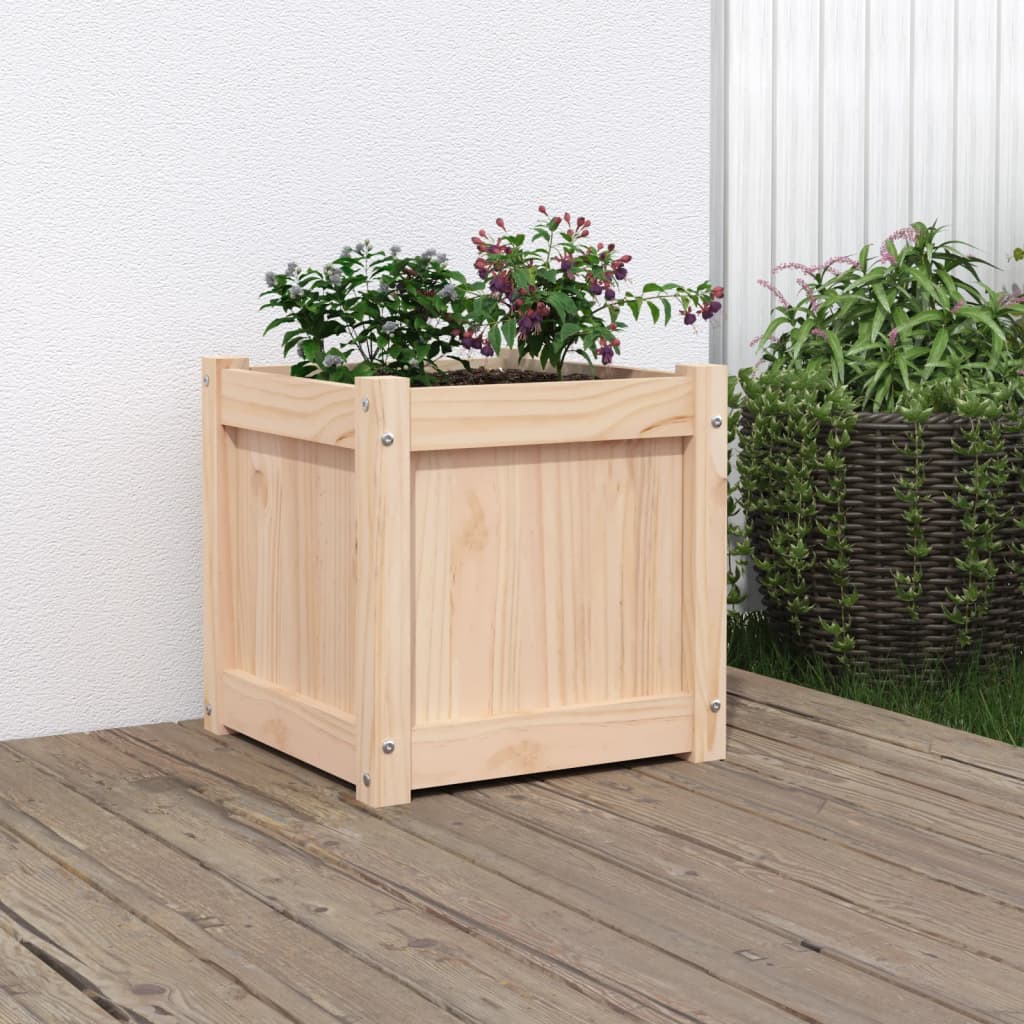 Plantenbak 40X40X40 Cm Massief Grenenhout 1 Natuurlijk grenenhout