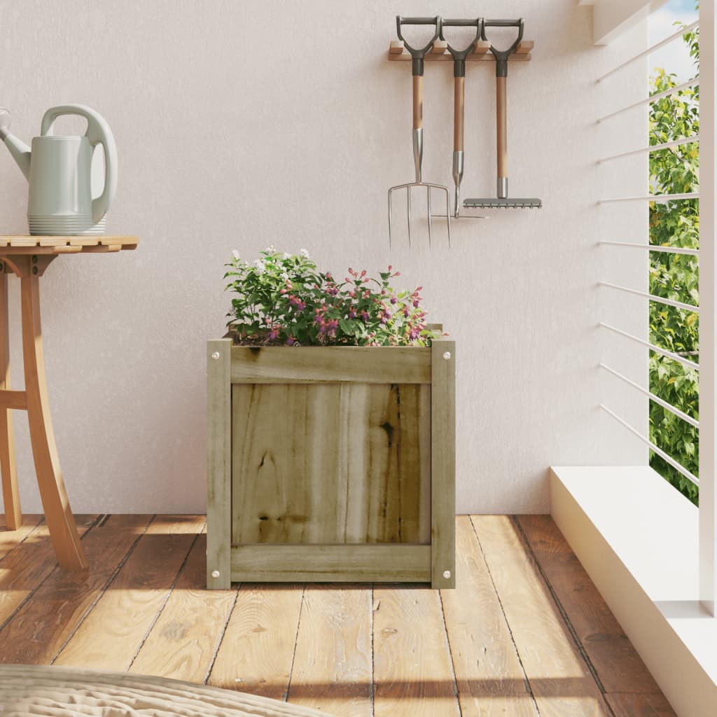 Plantenbak 40X40X40 Cm Geïmpregneerd Grenenhout 1 Naturel geïmpregneerd