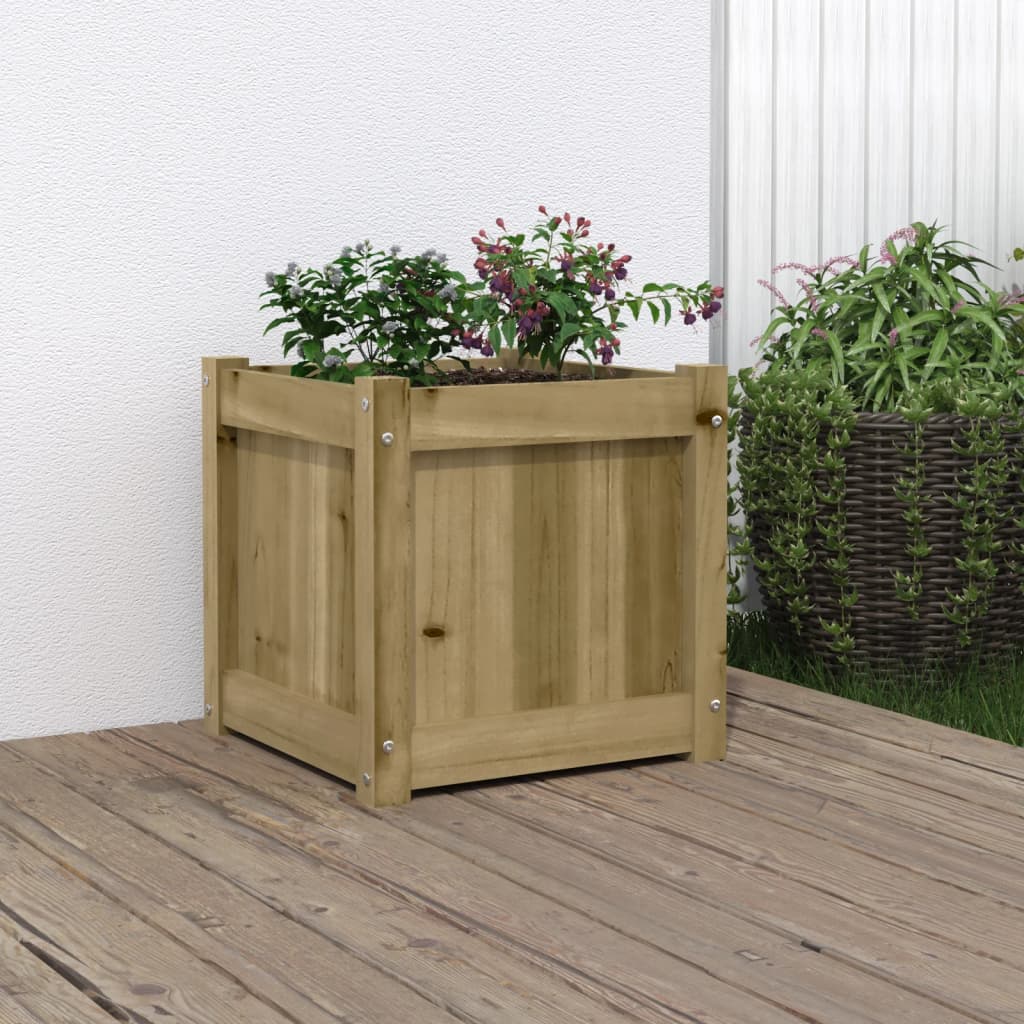 Plantenbak 40X40X40 Cm Geïmpregneerd Grenenhout 1 Naturel geïmpregneerd