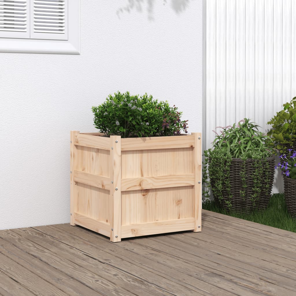 Plantenbak 50X50X50 Cm Massief Grenenhout 1 Natuurlijk grenenhout