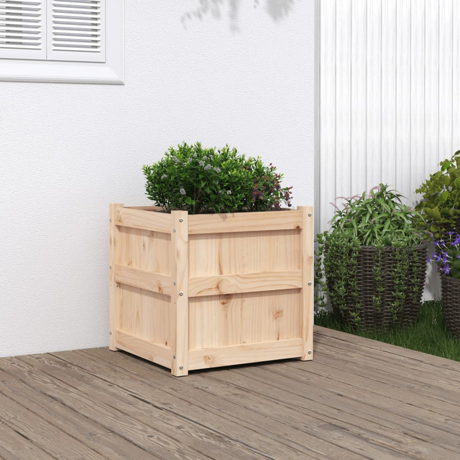 Plantenbak 50X50X50 Cm Massief Grenenhout 1 Natuurlijk grenenhout