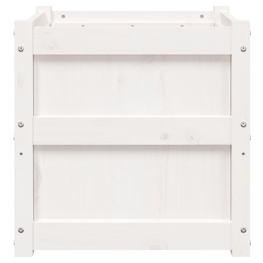 Plantenbak 50x50x50 cm massief grenenhout wit 1 Wit grenenhout