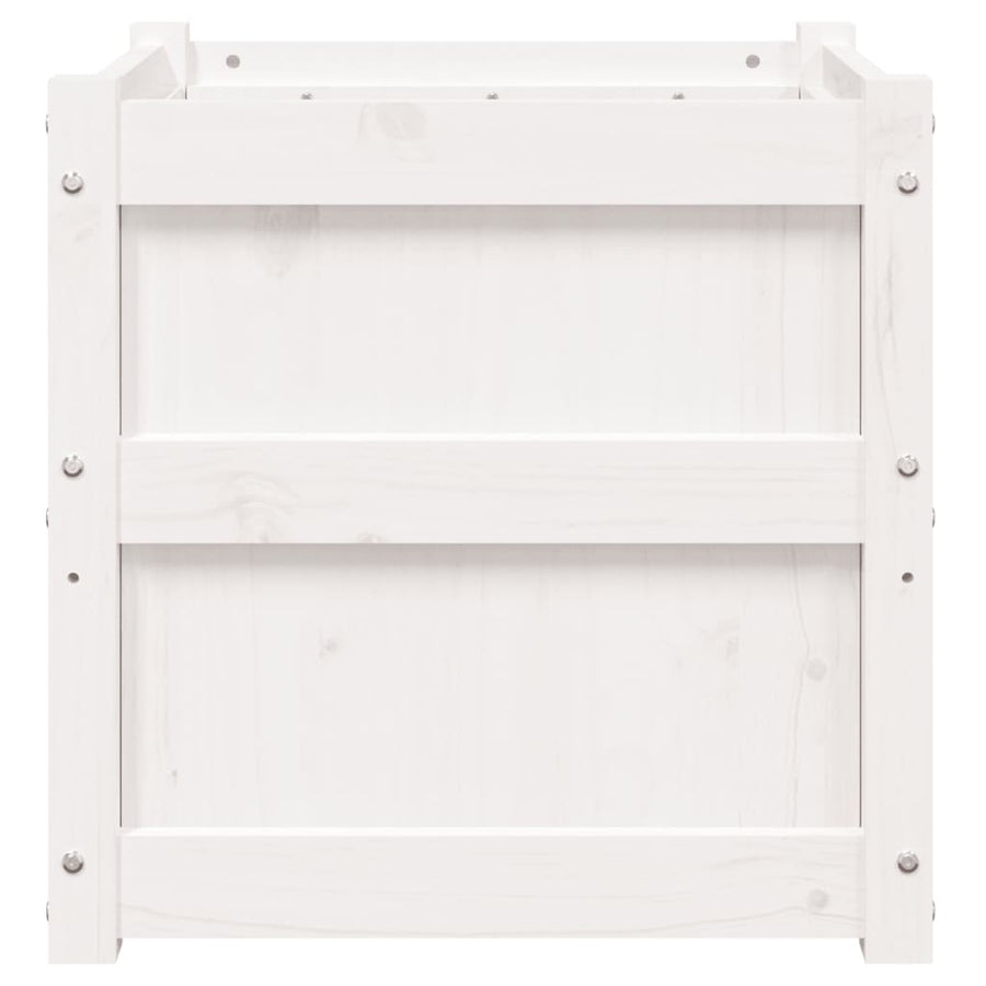 Plantenbak 50x50x50 cm massief grenenhout wit 1 Wit grenenhout