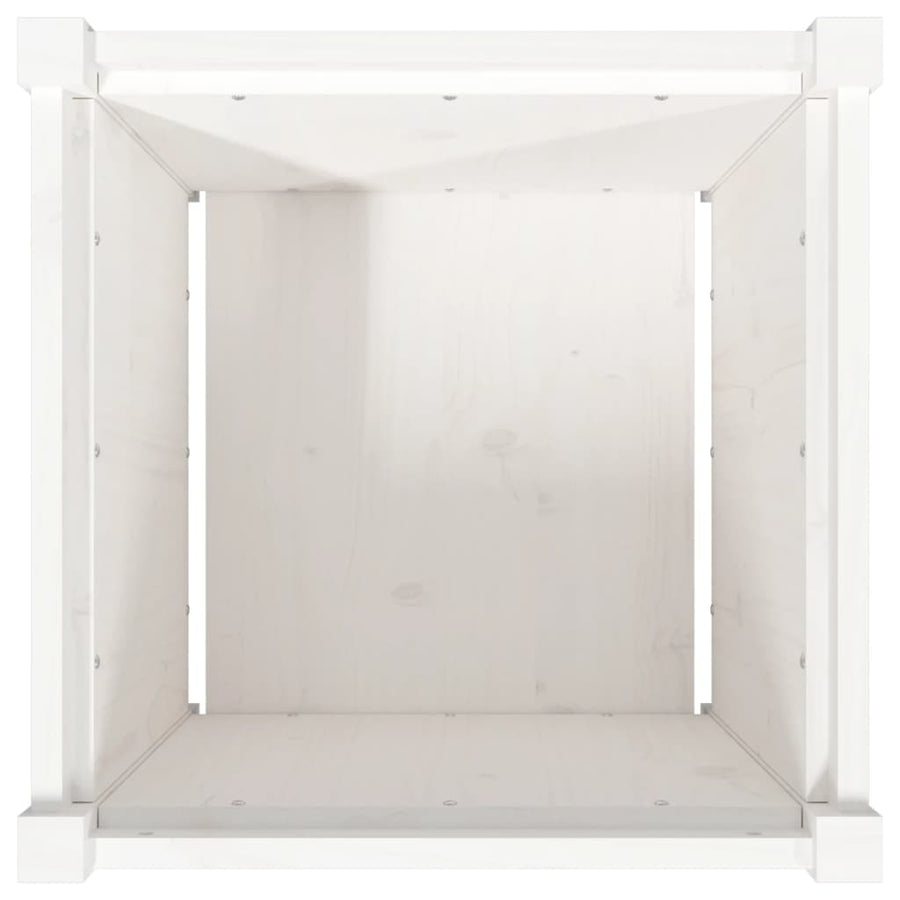 Plantenbak 50x50x50 cm massief grenenhout wit 1 Wit grenenhout