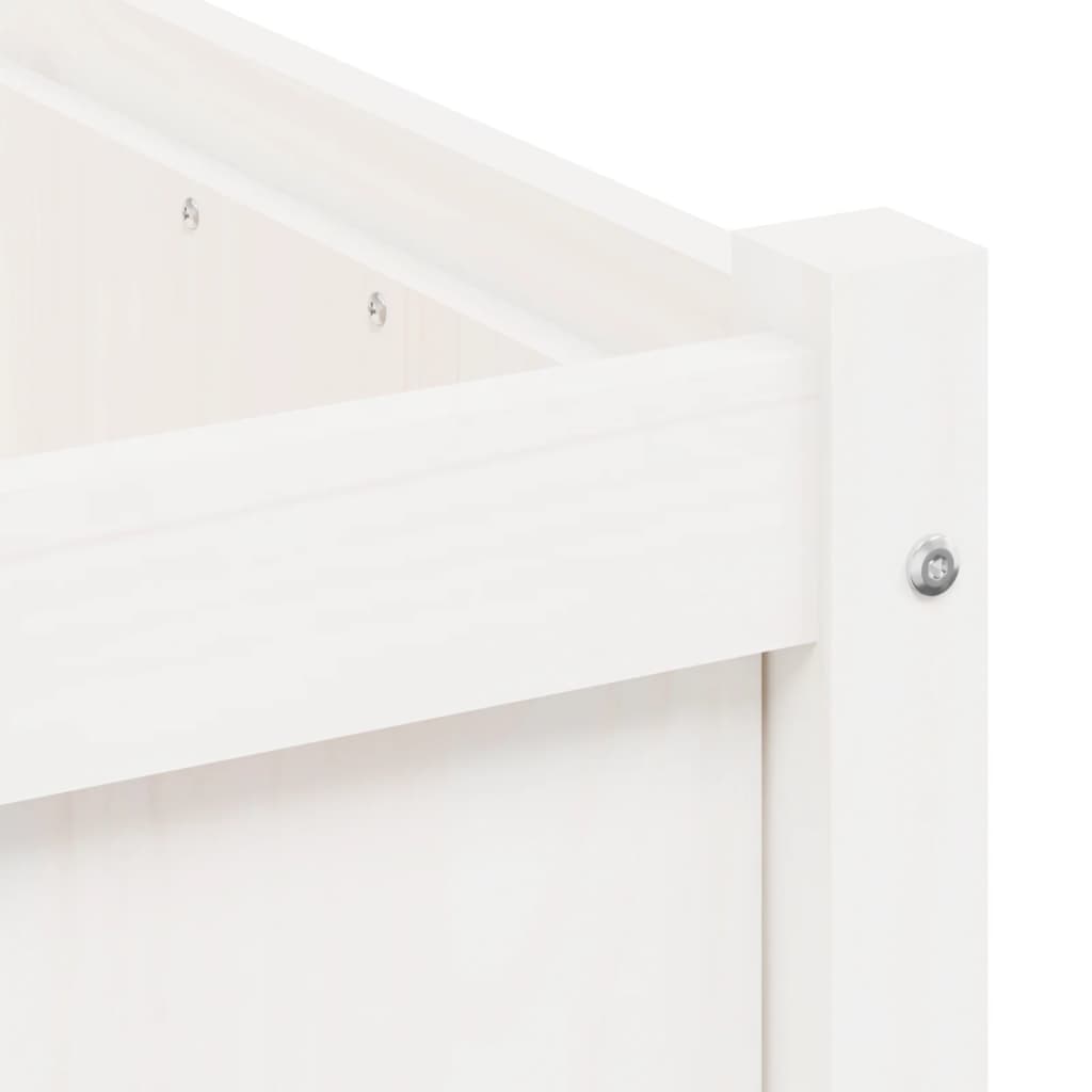 Plantenbak 50x50x50 cm massief grenenhout wit 1 Wit grenenhout