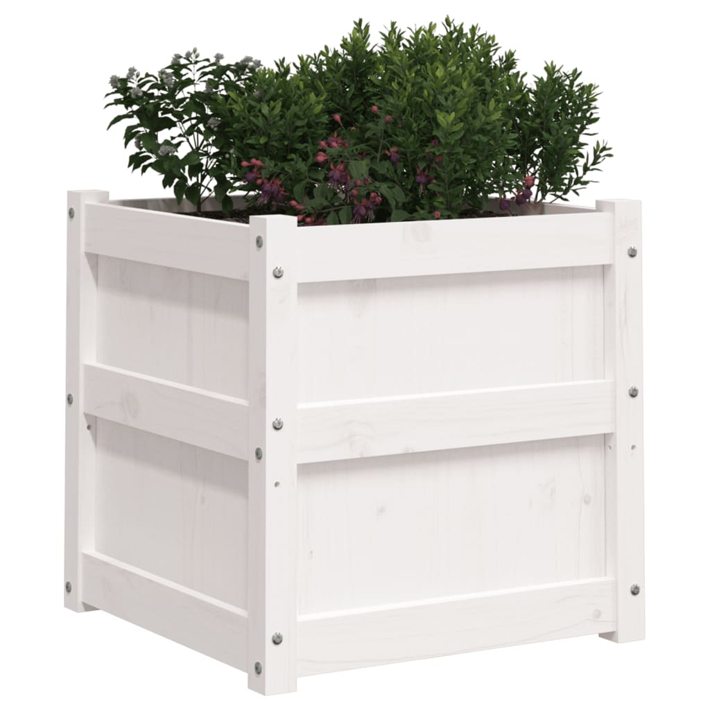 Plantenbakken Cm Massief Grenenhout Wit 2 Wit grenenhout