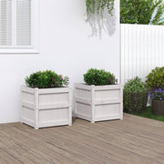 Plantenbak massief grenenhout 50x50x50 cm wit